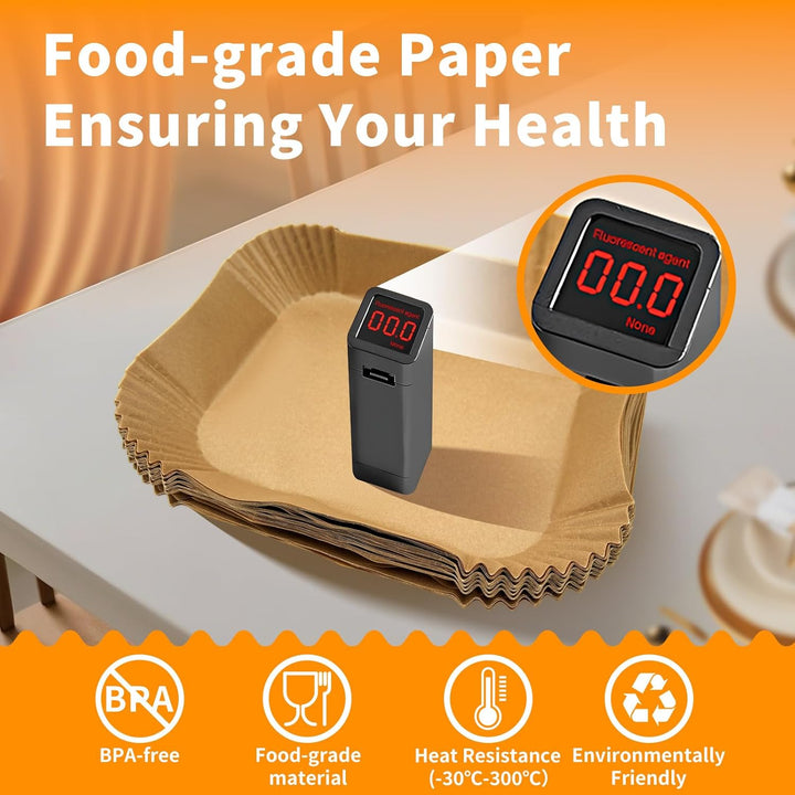 160 Stück Backpapier für Heissluftfritteuse Ninja AF500EU AF500EUCP 10.4L, Cecotec 9000, COSORI Twin