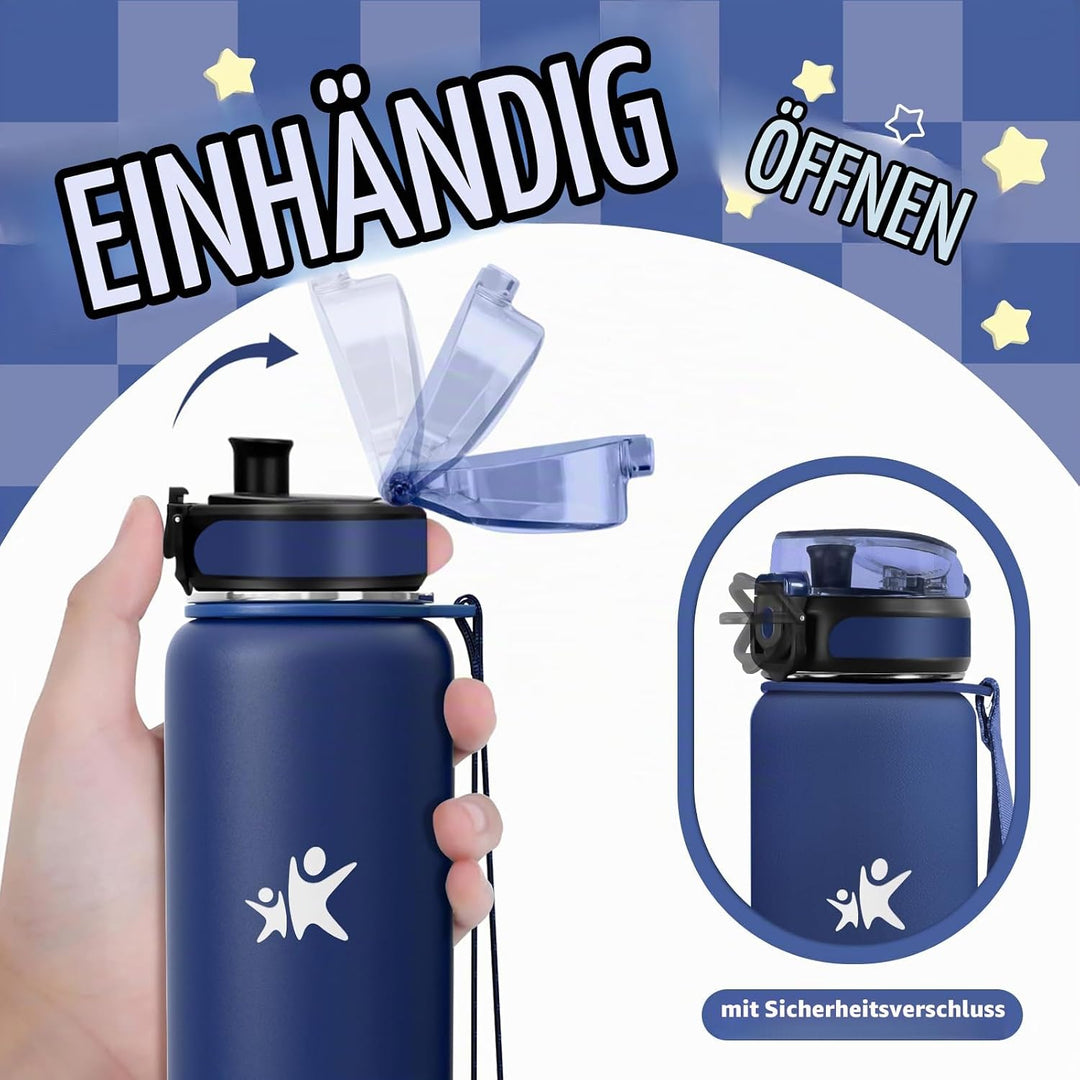 KollyKolla Thermosflasche 500ml, BPA-Frei Isolierflasche, Auslaufsicher Thermoskanne, Doppelwandisol