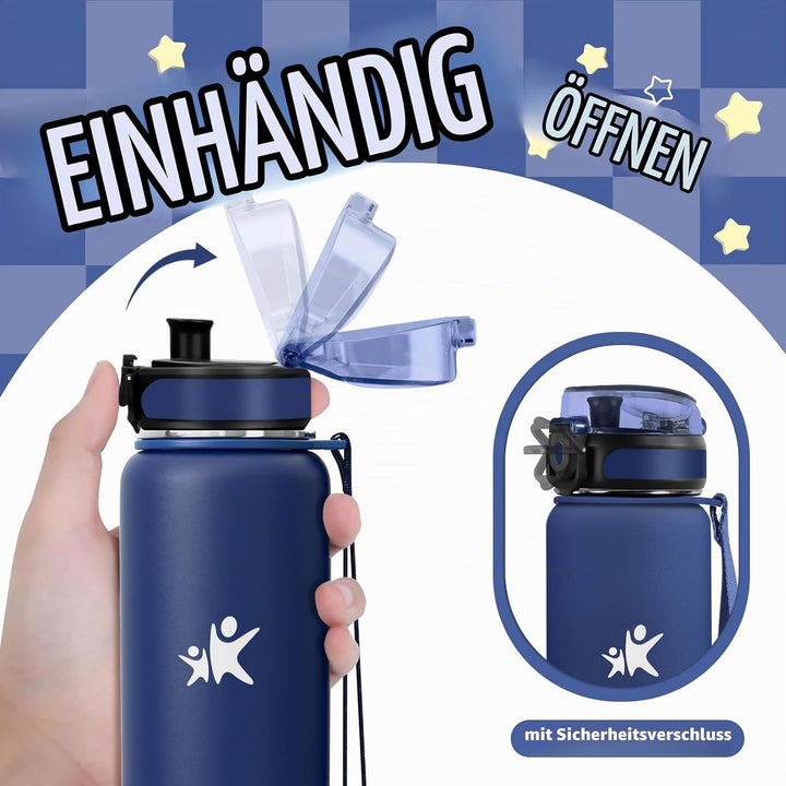 KollyKolla Thermosflasche 500ml, BPA-Frei Isolierflasche, Auslaufsicher Thermoskanne, Doppelwandisol