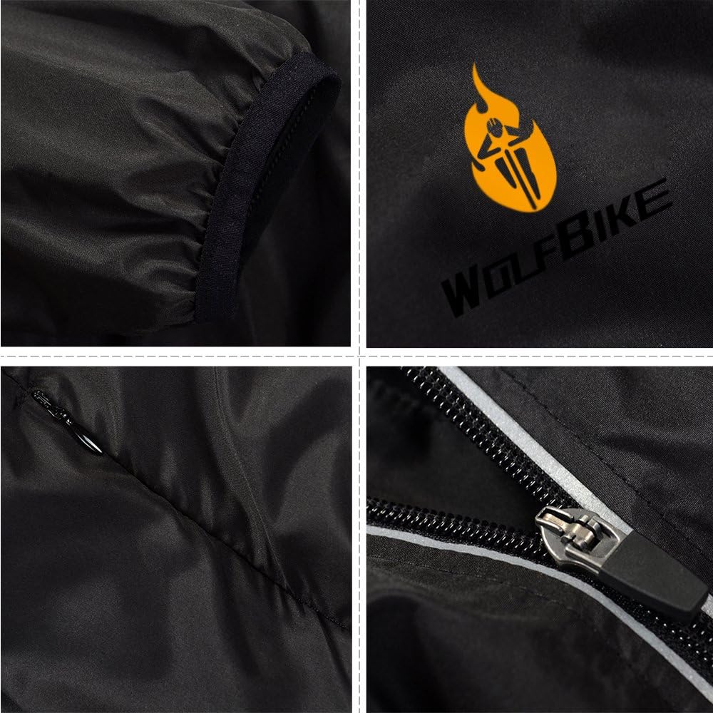 WOSAWE Herren-Fahrradjacke Winddichte wasserdichte MTB Mountainbike Jacket Für Radfahren, Joggen &amp; W