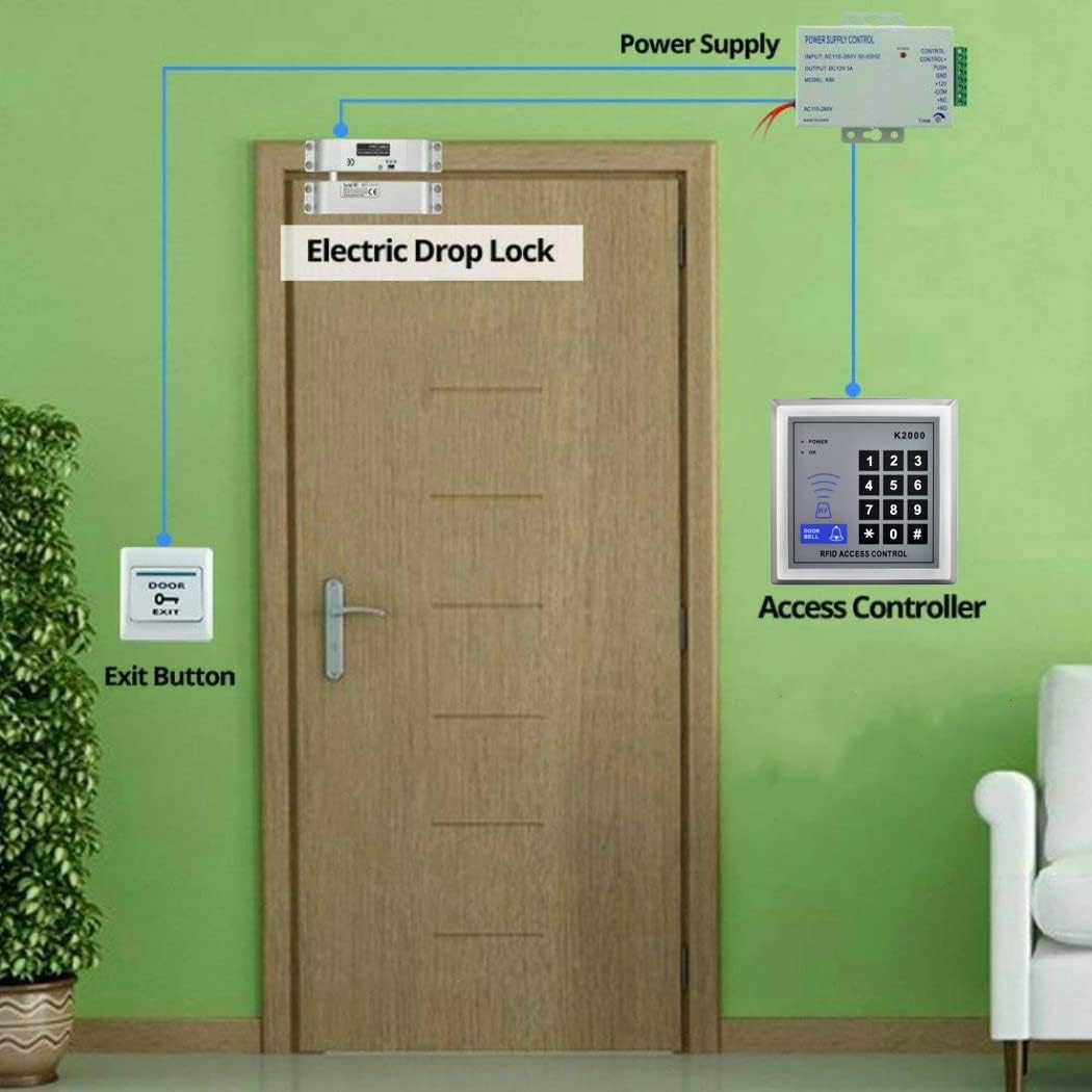 YAVIS Full Set RFID Türzugangskontrolle, System + elektrische Bolzenverriegelung + 110-240 V AC 12 V