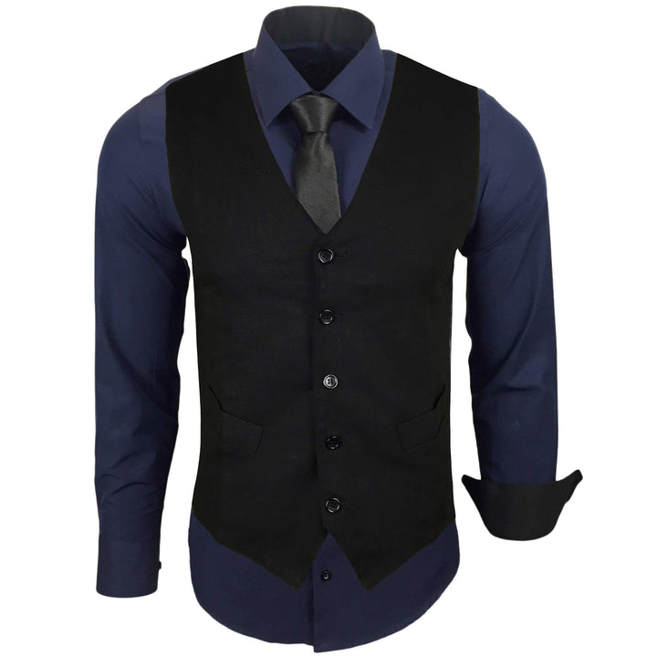Herren Hemd mit Weste Krawatte Anzugs Sakko Business Hochzeit Freizeit Hemden Frack Herrenweste Set