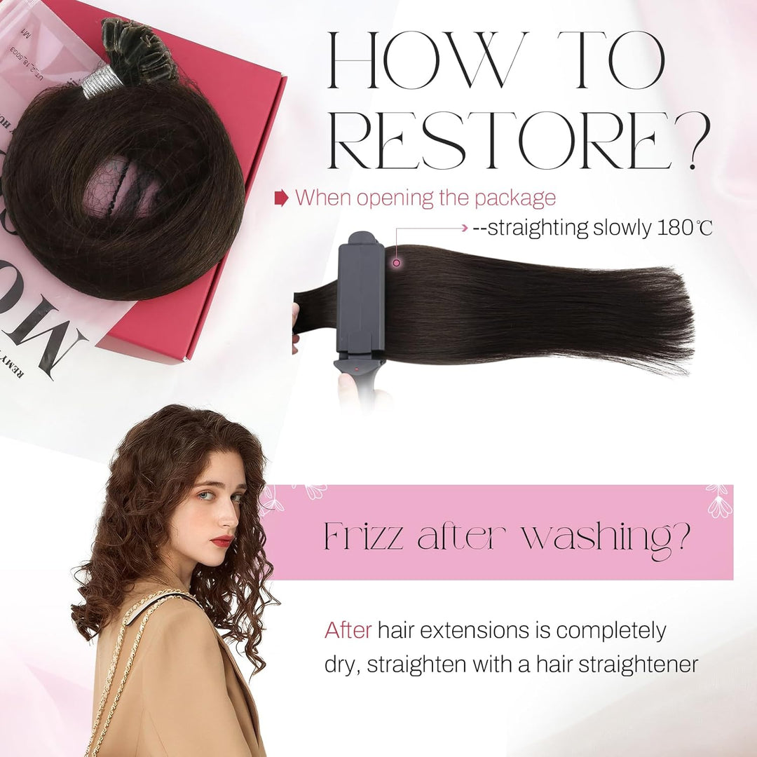 Moresoo Bondings Echthaar Extensions Braun Pre Bonded Bonding Extensions Echthaar Keratin Remy U Tip