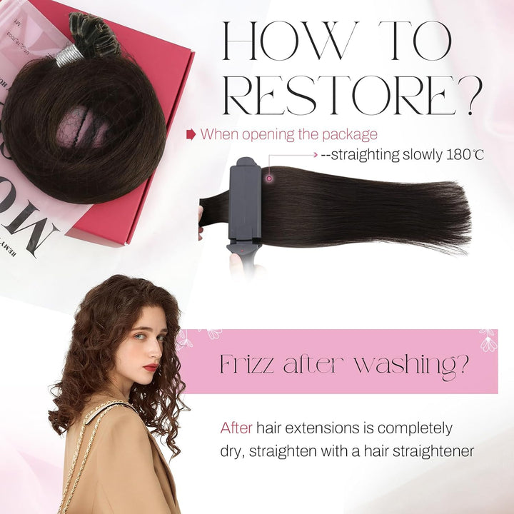 Moresoo Bondings Echthaar Extensions Braun Pre Bonded Bonding Extensions Echthaar Keratin Remy U Tip