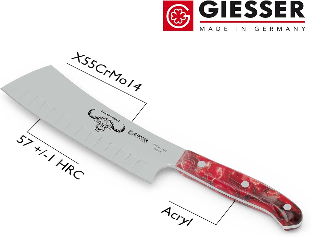 Giesser seit 1776 - Made in Germany - Japanisches Kochmesser 16 cm, Kullenschliff Red Diamond, Premi