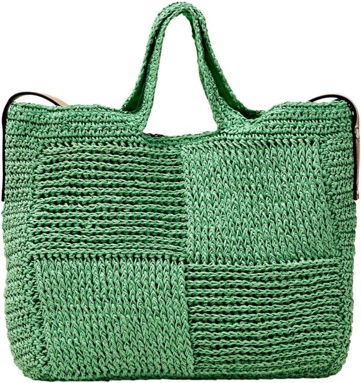 ESPRIT Basttasche aus Webstoff mit Details in Lederoptik 310/Green, 310/Green
