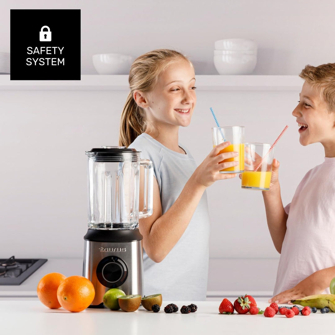 Taurus - Leistungsstarker Standmixer Prior 1800W | 20 Geschwindigkeiten | 4 Programme | Eiscrusher |