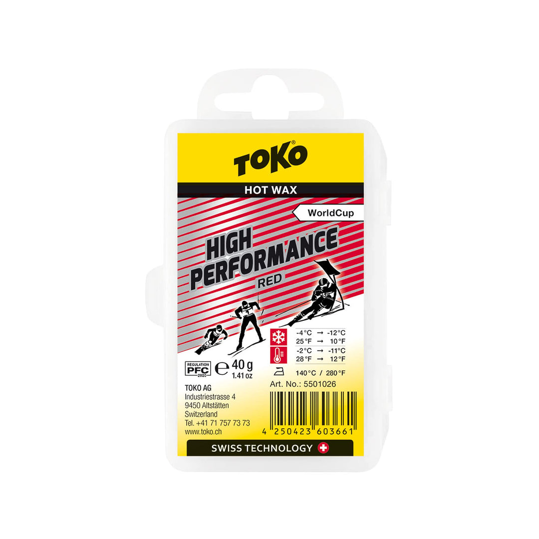 Toko Skiwachs High Performance red -4 °C -- -12 °C 40 g, red -4 °C -- -12 °C 40 g