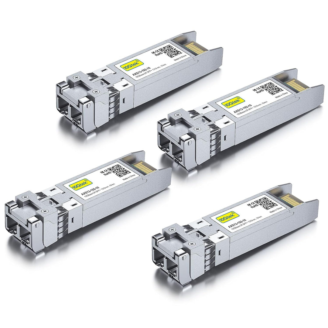 10Gtek 4-Stück 10Gb SFP+ LR Singlemode Modul, 10GBase-LR LC Transceiver Kompatibel für Cisco SFP-10G
