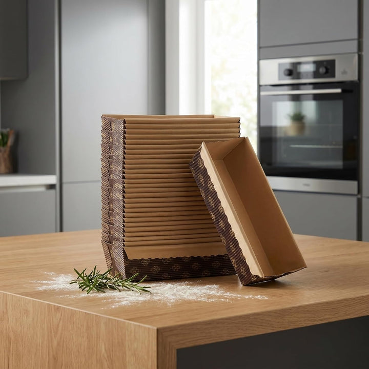 25 Stück Papier-kastenformen zum Backen von Mini-kastenformen, Ölbeständige Papier-kuchenhalter, Sta