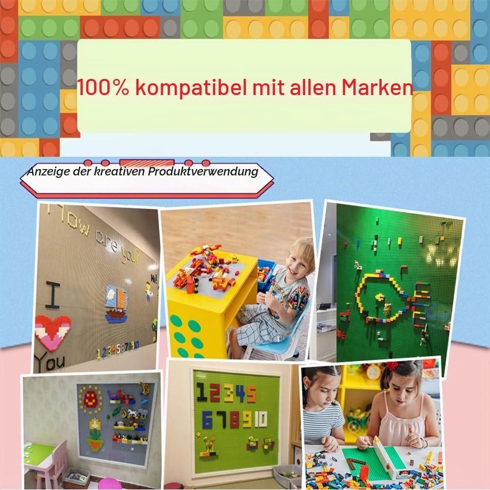 8 Platten-Set Bauplatte Kompatibel mit Meisten Marken,Classic Bausteine Grundplatte,Kompatibel mit B