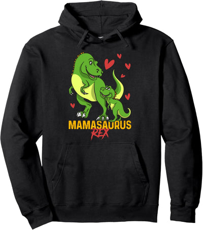 Mamasaurus T-Rex Dinosaur Mama Saurus Family Matching Women Pullover Hoodie