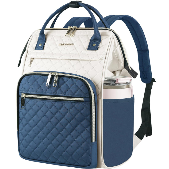 EMPSIGN Laptop Rucksack Damen 17.3 Zoll, Wasserfest Mädchen, Elegante Arbeitstasche Lehrertasche, Re