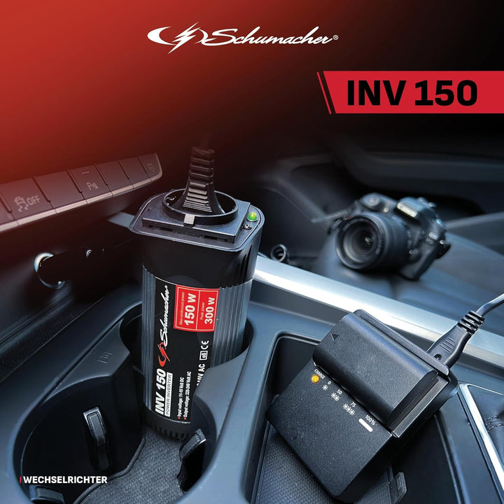 Schumacher INV 150 Spannungswandler Modifizierter Sinus-Wechselrichter 12V DC > 220V/240V AC - Dauer