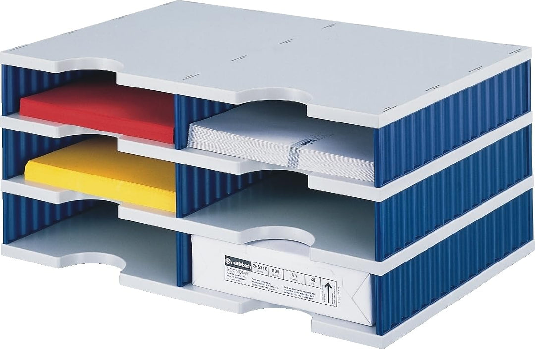 styrodoc Duo 6 Boxen Styro Sortieren Station grau/blau