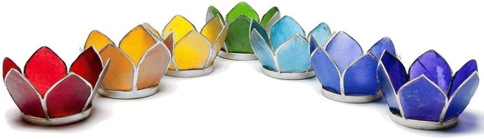 Find Something Different Etwas Finden, verschiedenen Lotus Teelichthalter, Glas, Silber, KLEIN, 7 St