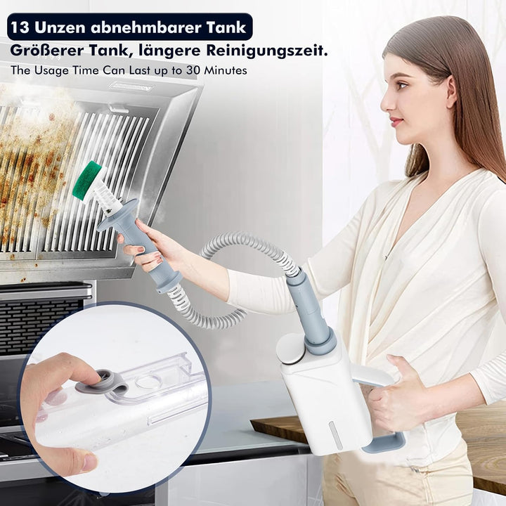 10-in-1 Dampfreiniger, 1500W Steam Mop mit abnehmbarem Handgerät, 350-ml Wassertank, 10-Sekunden Auf