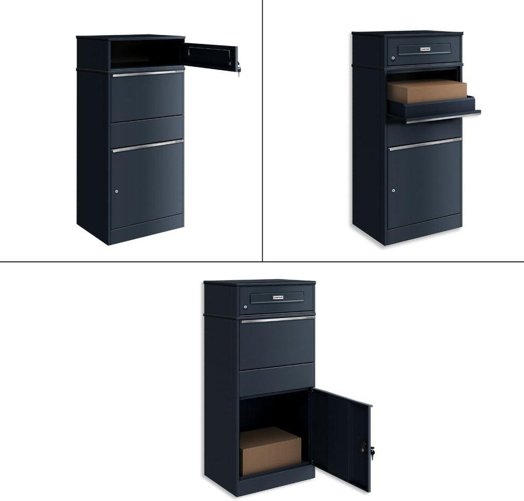 Metzler Briefkasten und Paketbox rostfrei und massiv, paketbox draussen gross XXL, Standbriefkasten