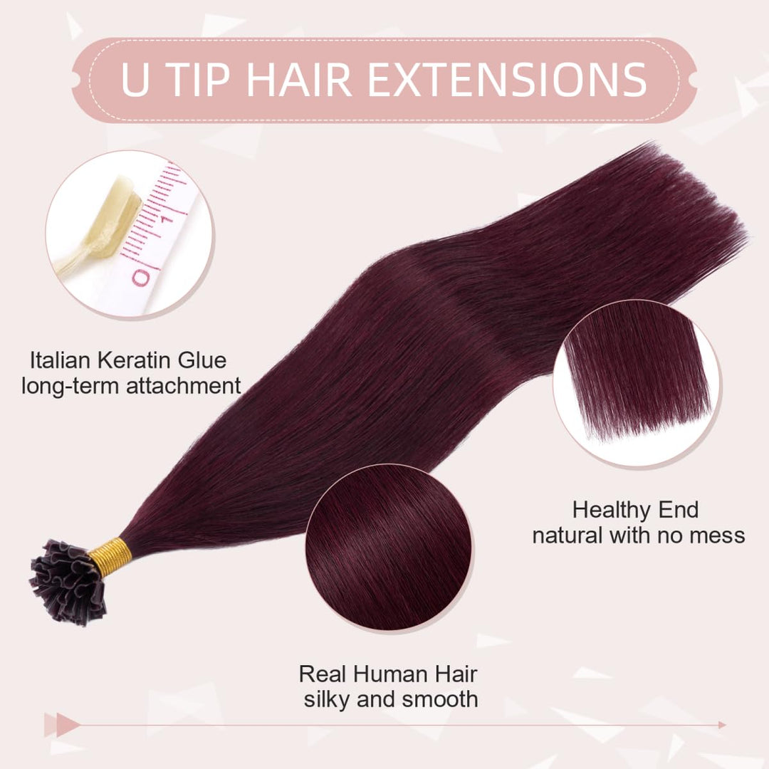Extensions Echthaar Bondings Haarverlängerung Glatt Natürlich Weich Haarteil Keratin U Tip 1 Gramm/S
