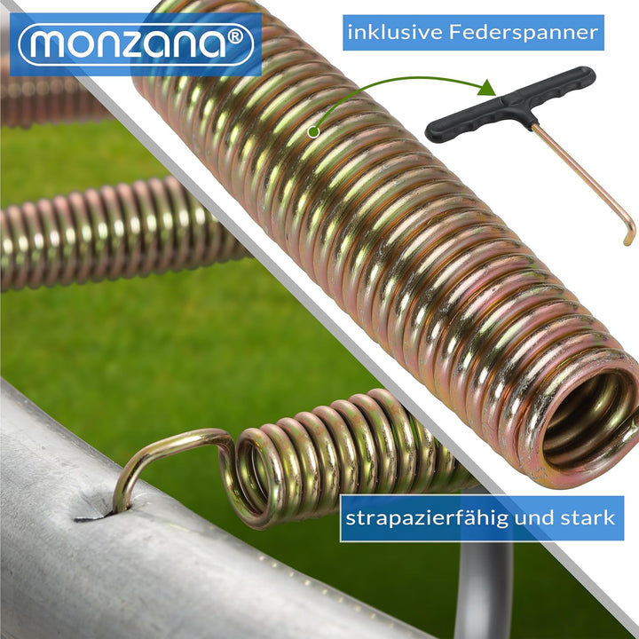 Monzana Trampolin Ø 244/305/366/426 cm Komplettset inkl. Sicherheitsnetz, Leiter, Randabdeckung & Zu