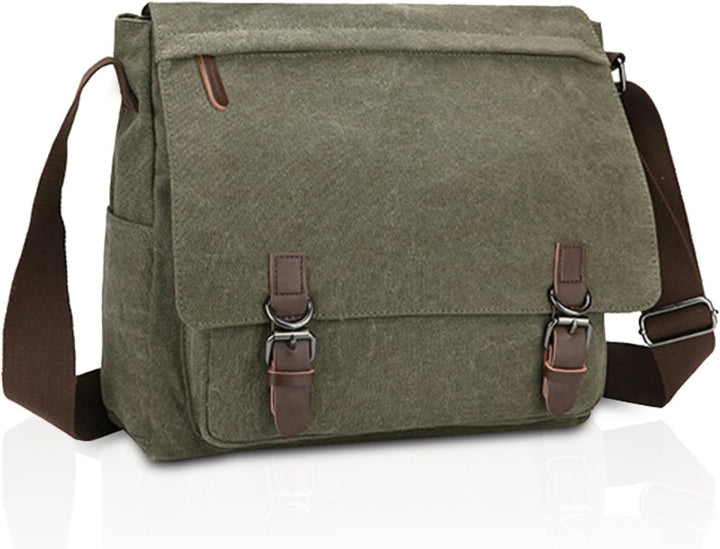 FANDARE Retro Umhängetasche Segeltuch Schultertasche Herren Damen Lehrertasche Briefträgertasche für