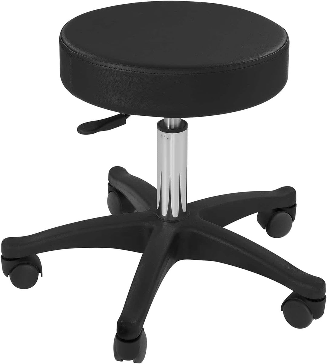 Physa AVERSA Rollhocker Arbeitshocker Drehhocker (höhenverstellbar 45–58 cm, 5 Lenkrollen, Ø 34 cm,