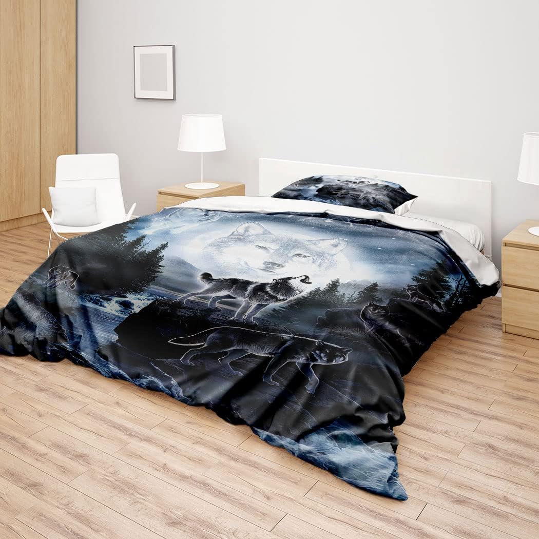 Zomer Bettwäsche Set 135x200 cm 2teilig Bettbezug Mikrofaser Bettwäsche Deckenbezug mit Moonlight Wo