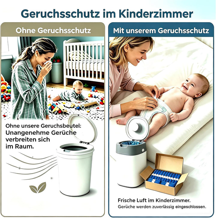 20 Stück Windeleimer Nachfüllkassetten 4,5 m Nachfüllfolie mit Endmarkierung Lavendelduft Geruchsdic