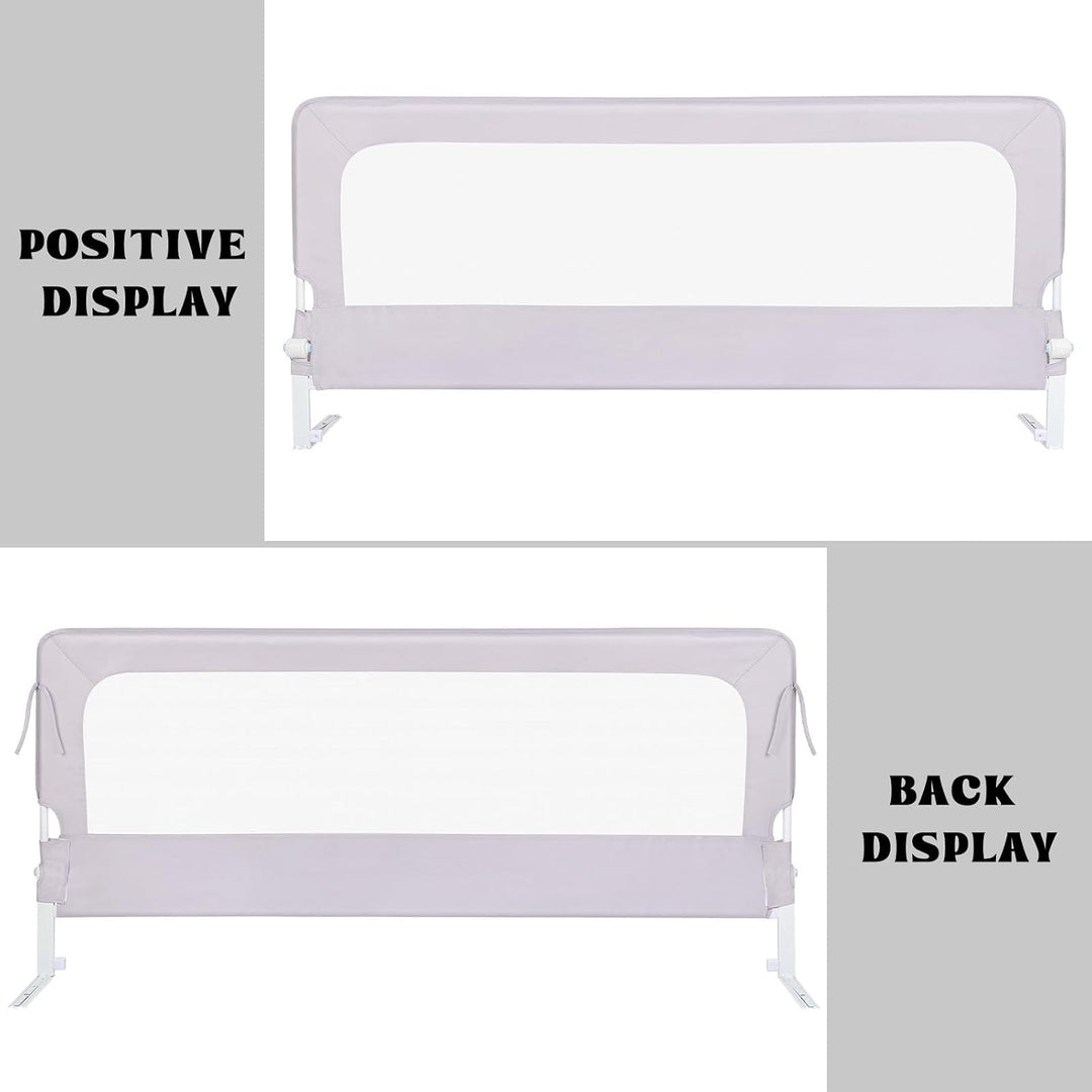 homewell Kinderschutzgitter, Bettstange, verstellbar, zum Schutz von Kindern, 150 x 70 x 26 cm Grau,