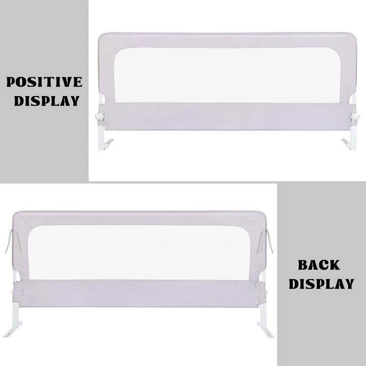 homewell Kinderschutzgitter, Bettstange, verstellbar, zum Schutz von Kindern, 150 x 70 x 26 cm Grau,