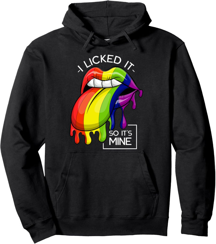 Regenbogen Zunge Gay Pride Queer Geschenk Lustiges LGBT Pullover Hoodie