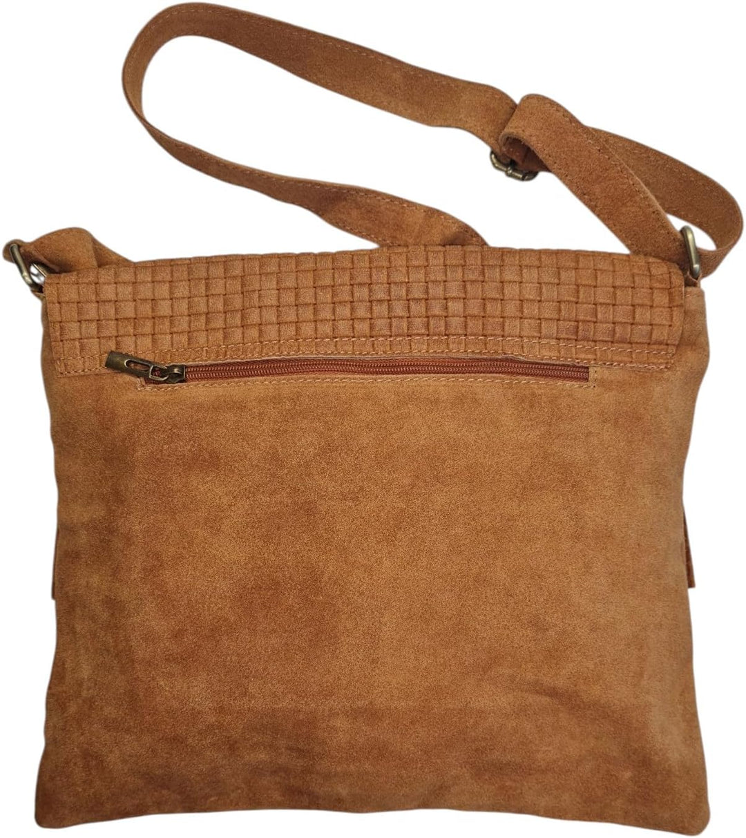 zarolo UNISEX lassige Umhängetasche, Messenger, Schultertasche, Cross Body, Wildleder Tasche, Handta