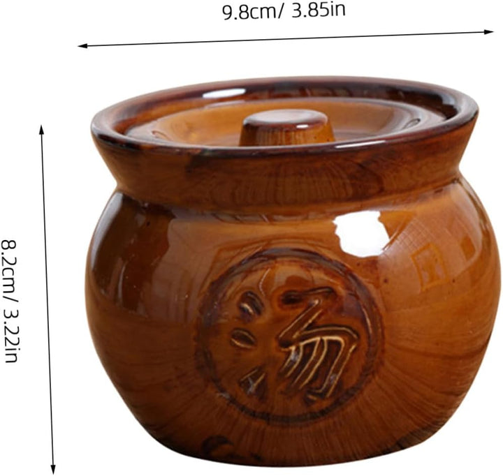TOPBATHY Keramik Suppentopf Säure und Alkalibeständig Feine Verarbeitung 2 Stück mit Deckel 350ml Re