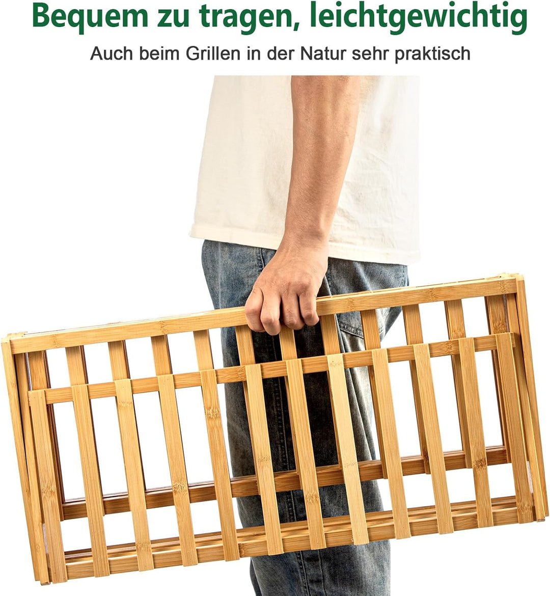 Trintion Schuhregal, 70×70cm Faltbares Schuhregal Aus Bambus Mit 4 Ebenen, 16 Paar Schuhe Schmal, Ho