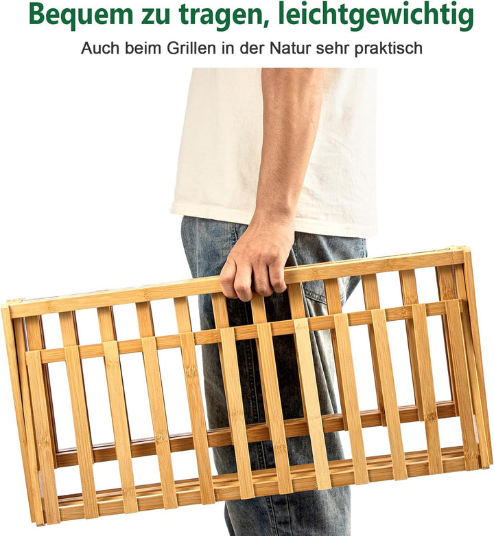 Trintion Schuhregal, 50×70cm Faltbares Schuhregal Aus Bambus Mit 4 Ebenen, 12 Paar Schuhe Schmal, Ho