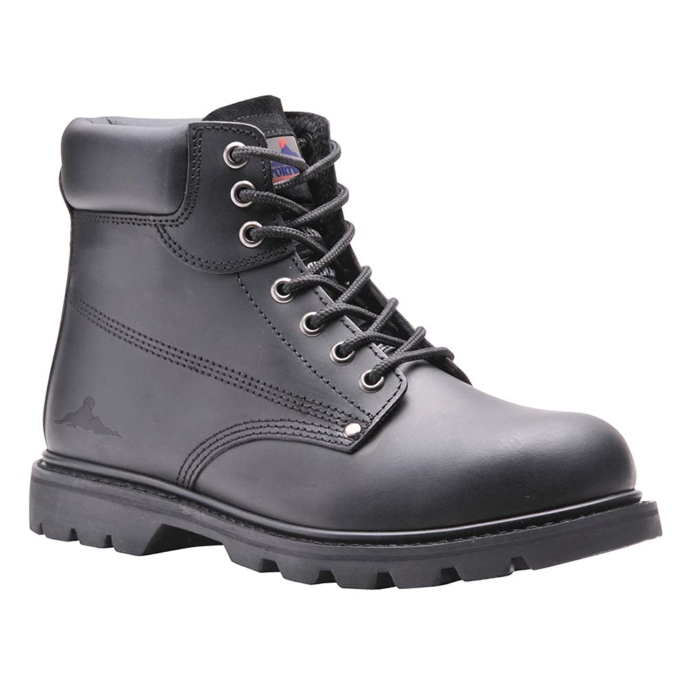 Portwest Steelite Rahmengenähter Sicherheitschnürstiefel SBP HRO, Grösse: 39, Farbe: Schwarz, FW16BK