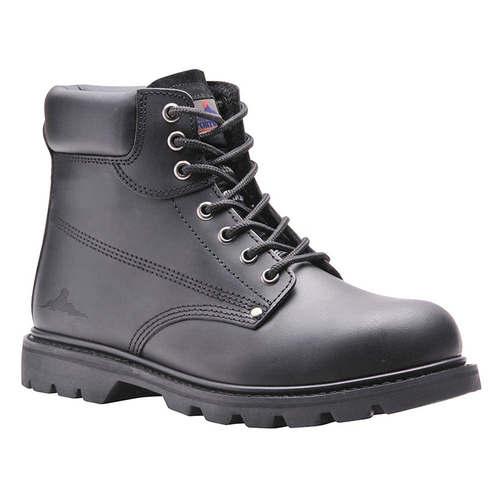 Portwest Steelite Rahmengenähter Sicherheitschnürstiefel SBP HRO, Grösse: 39, Farbe: Schwarz, FW16BK