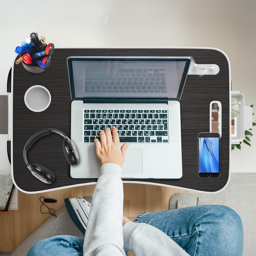 WoRaum Klappbarer Laptop-Schreibtisch 60x40cm – Leichter, Multifunktionaler Bett Schreibtisch mit Ka