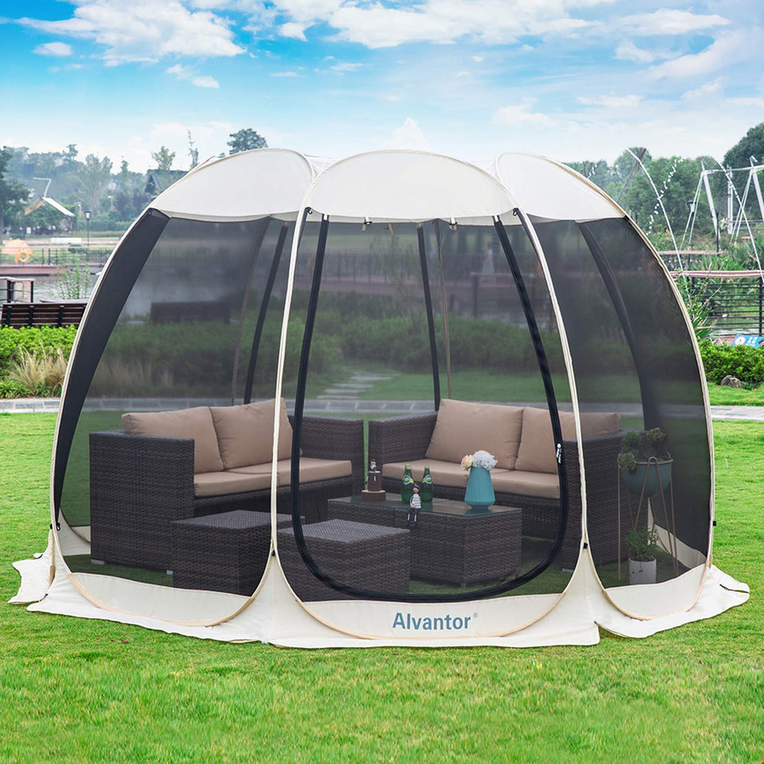Alvantor Pavillon Screen House für 6, 10, 15 Personen, Pop-Up-Iglu-Zelt mit Moskitonetz an den Seite