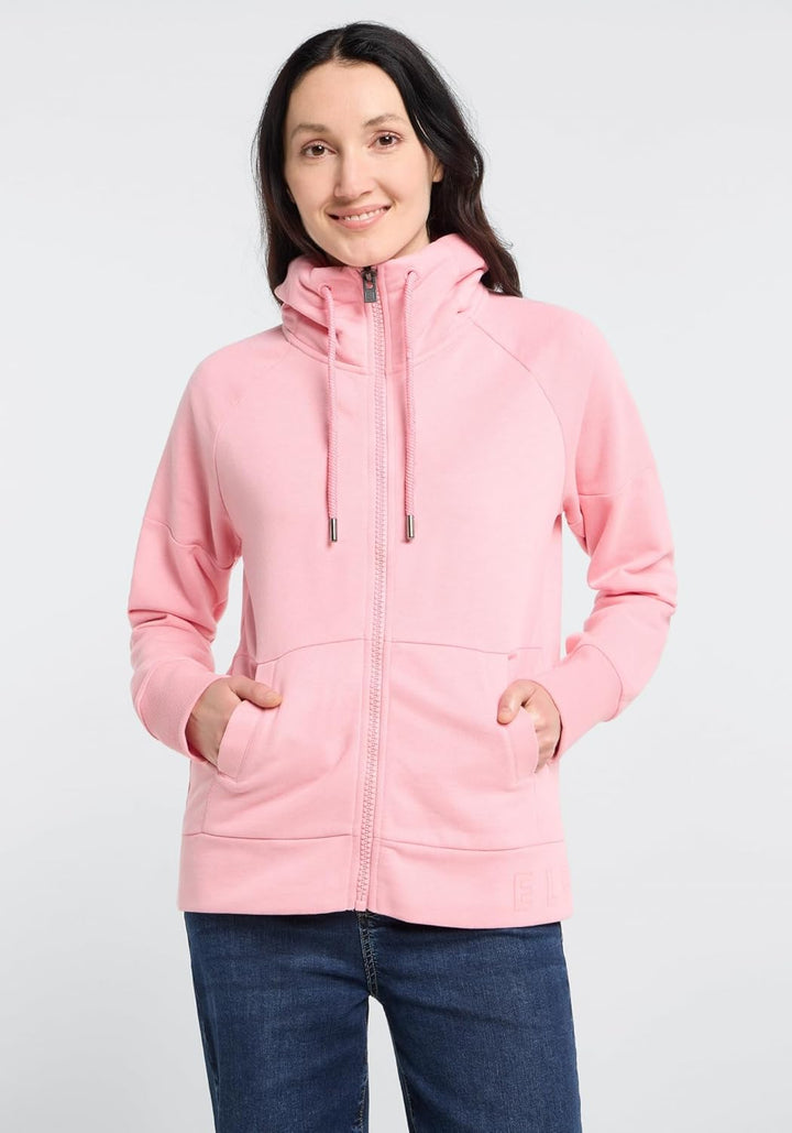 Elbsand Ainele Damen Sewatjacke mit Stehkragen, Sweatshirt mit Zip Verschluss, Regular Fit M Shell P