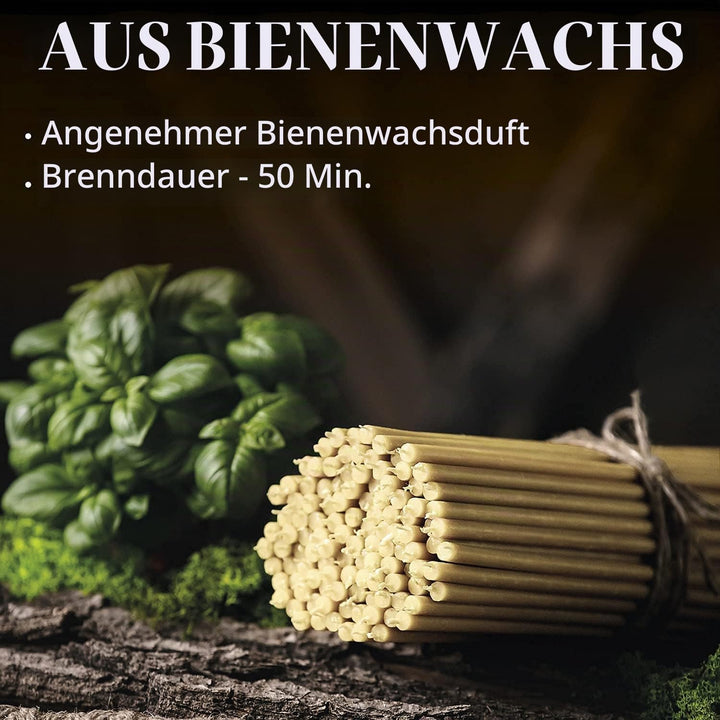 Danilovo 50 Stück Weiss Bienenwachs Kerzen - Orthodoxe Kerzen für Gebet, Rituals, Tischdeko Hochzeit