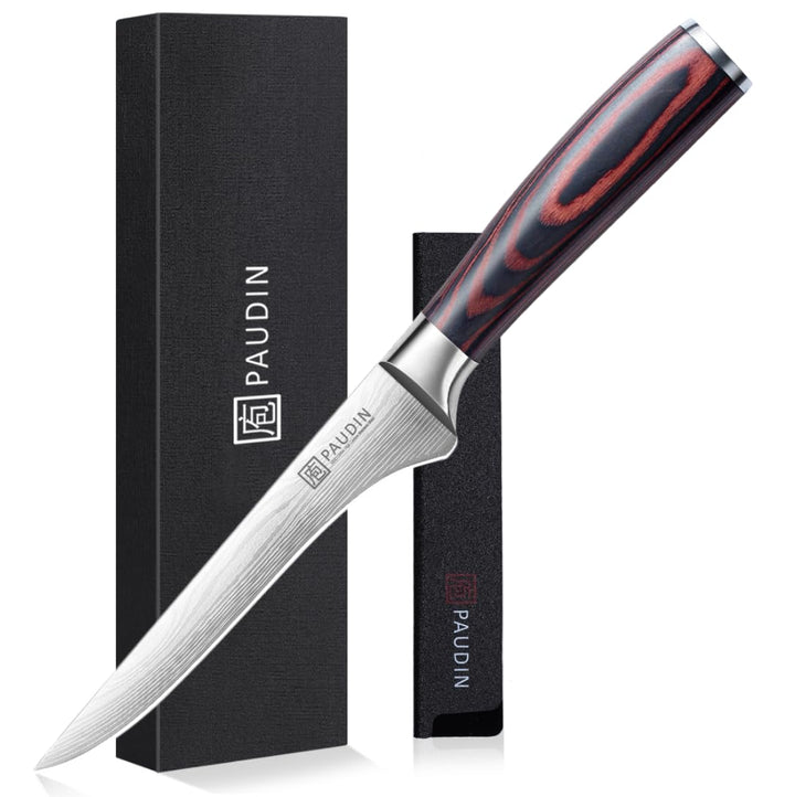 PAUDIN 15cm Filetiermesser Küchenmesser aus hochwertigem Edelstahl, Professional Kochmesser mit Scha