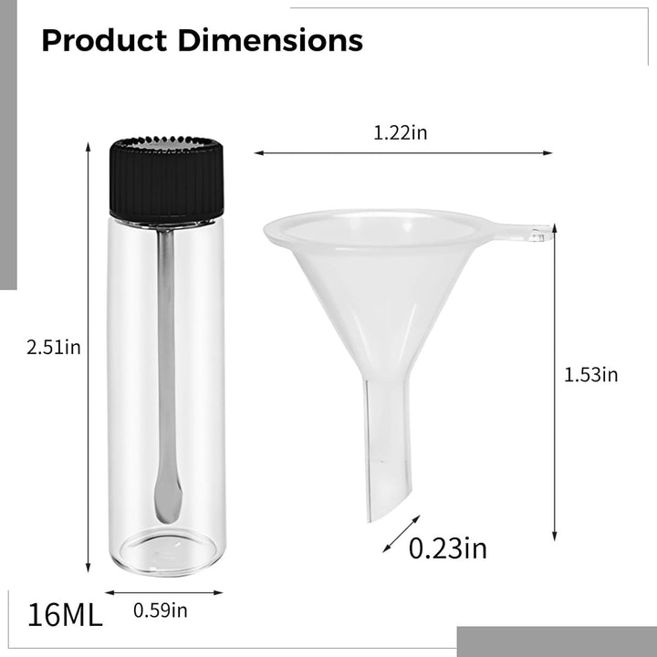 6 Stück Gewürzbehälter aus Glas, Mini-Reisegewürzgläser mit 2 Trichtern – tragbare, auslaufsichere V