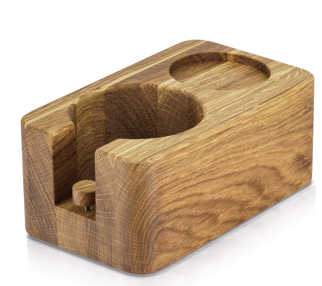 Clara Coffee Tamperstation 58mm | Tamper Station aus Schönem Eichen Holz Für Siebträger: Durch Gutes
