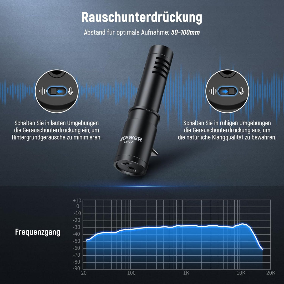 NEEWER KM17 USB C Mikrofon Geräuschunterdrückung Plug & Play hohe Empfindlichkeit Nierencharakterist