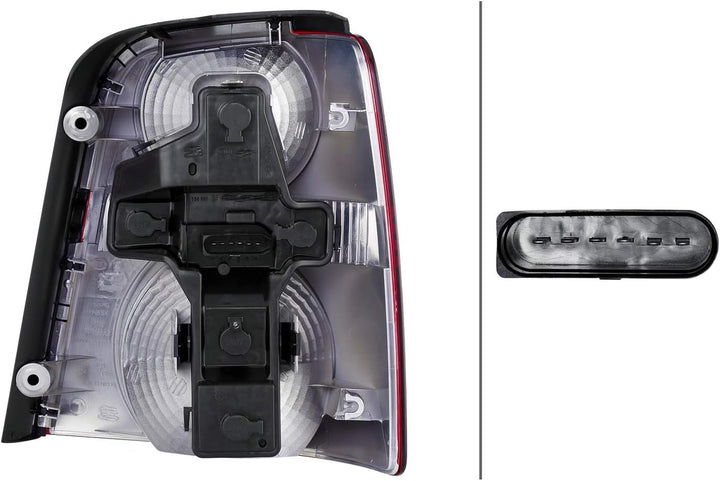 HELLA 2SK 009 477-051 Heckleuchte - Glühlampe - glasklar/rot - links - für u.a. VW Touran (1T1, 1T2)