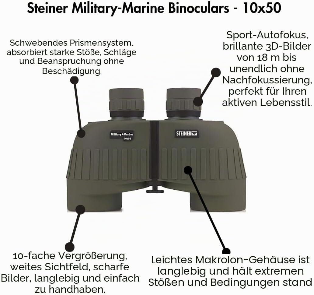 Steiner MM1050 Militär-Marine-10x50 Taktisches Fernglas