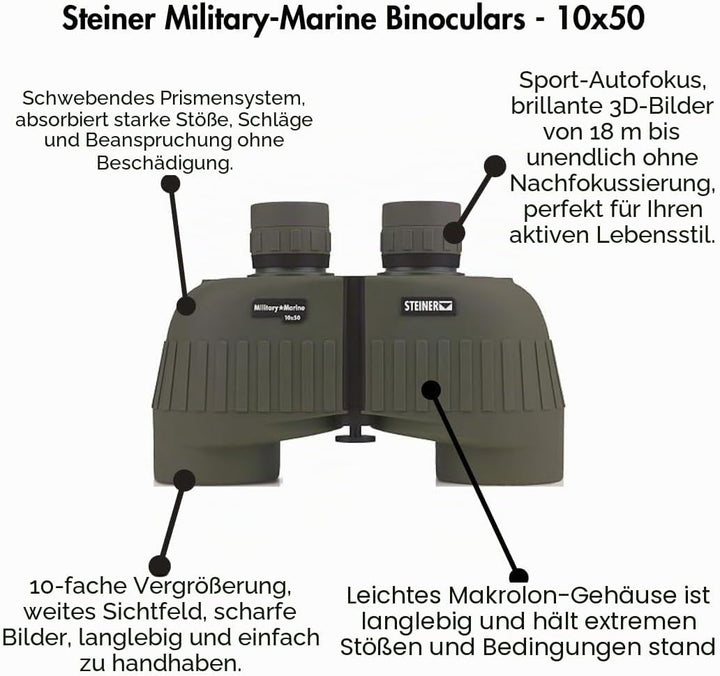 Steiner MM1050 Militär-Marine-10x50 Taktisches Fernglas