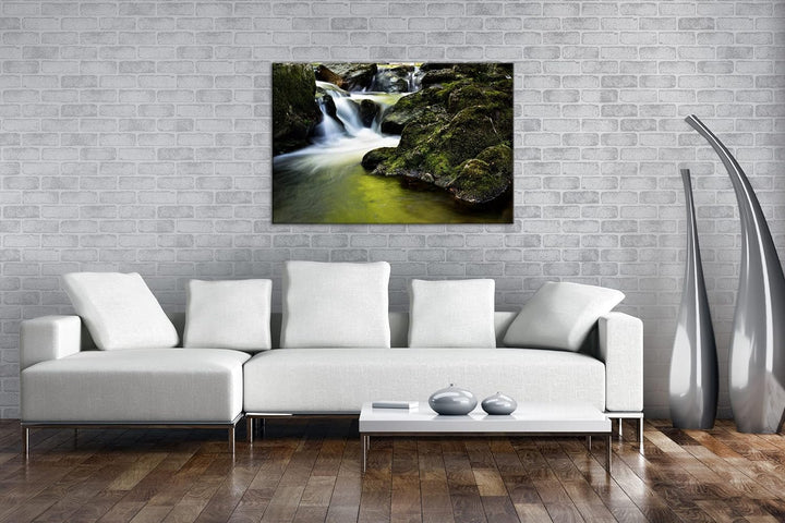 deyoli idyllischer Wasserfall in Irland im Format: 80x60 als Leinwandbild, Motiv fertig gerahmt auf