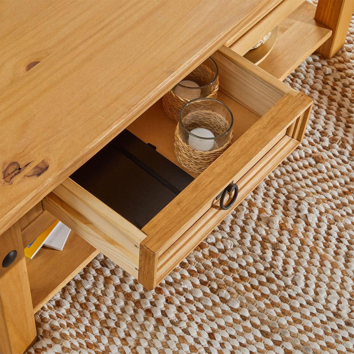 CARO-Möbel Couchtisch Salsa mit 2 Schubladen und praktischer Ablage, Wohnzimmertisch Beistelltisch i